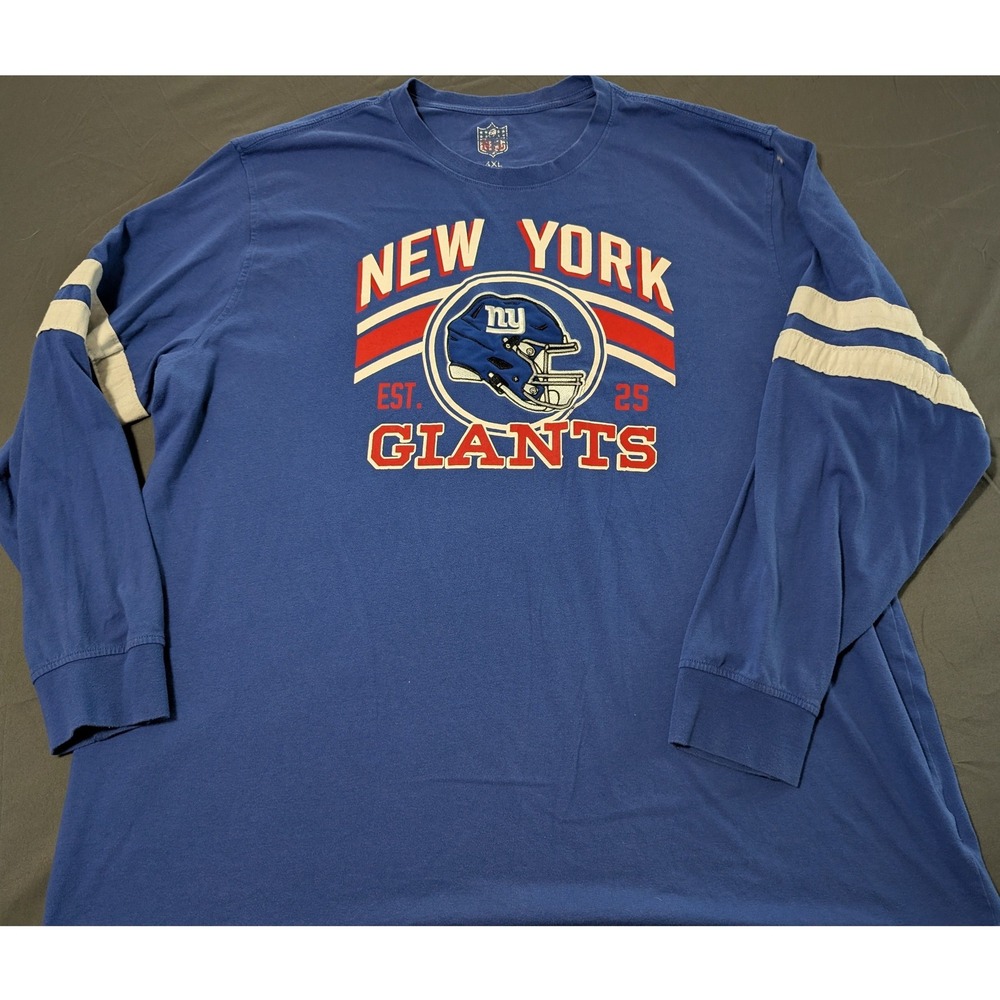 NFL New York Giants Long Sleeve T-Shirt Blue Graphic Mens 4XL Football